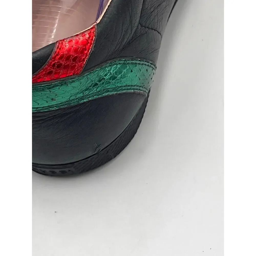 GUCCI Mens Black‎ Bambi Marmont Leather Low Sneaker Trainers Shoes Sz m6.5/8w